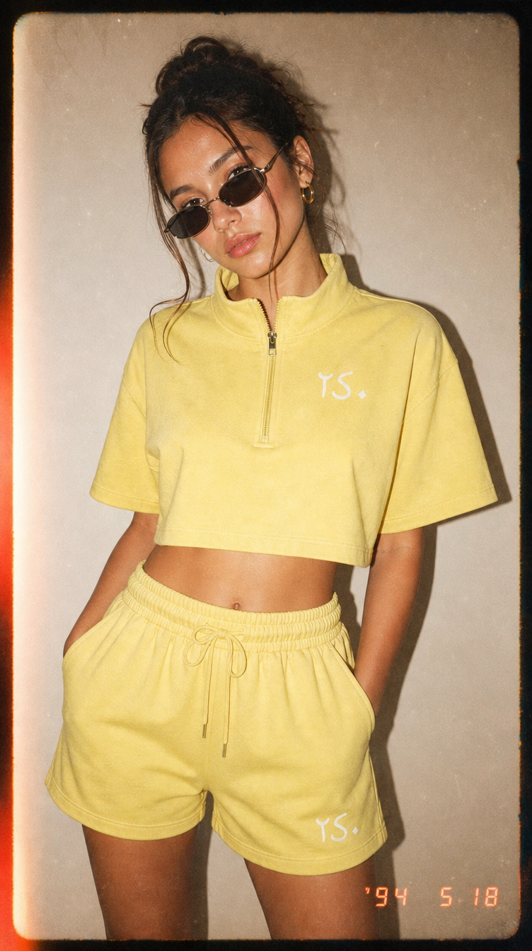 2K0 Cropped Quarter-Zip Short Set